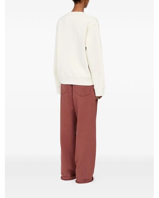 MM6 by Maison Margiela White Horse-Print Unbrushed-Cotton Sweatshirt