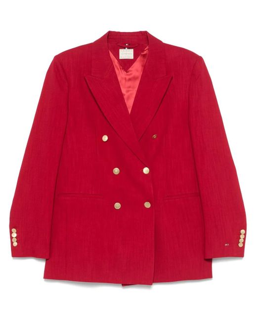 Tommy Hilfiger X Sofia Richie Grainge Dubbele Rij Knopen Blazer in het Red