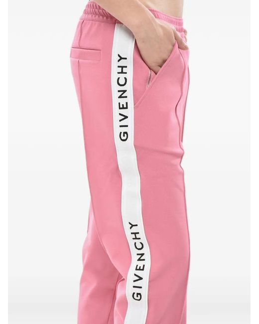Givenchy Pink Logo-Tape Track Pants