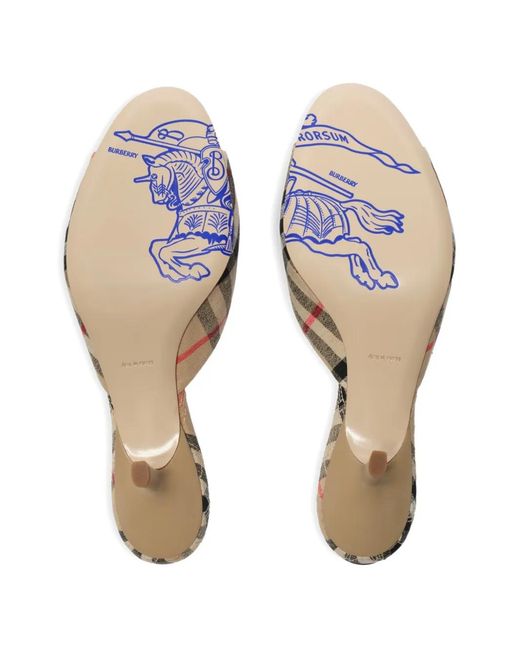 Burberry Metallic Check Mews Low Sandals