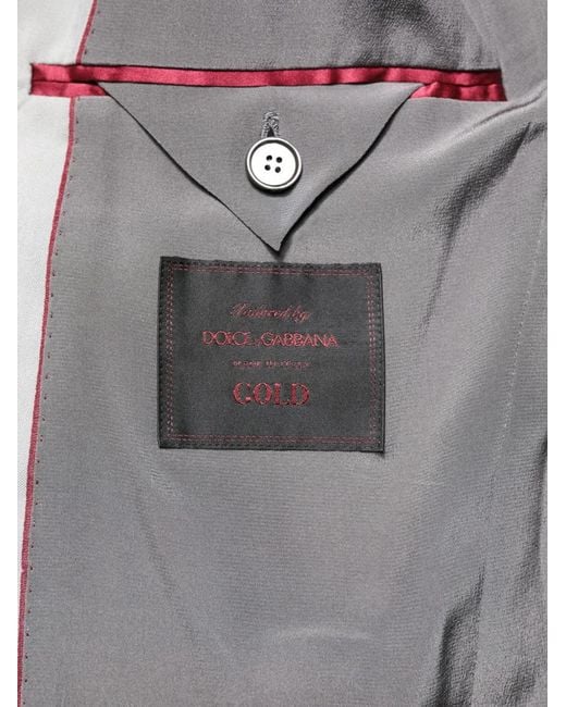 Dolce & Gabbana Gray Notched-Lapel Single-Breasted Suit for men