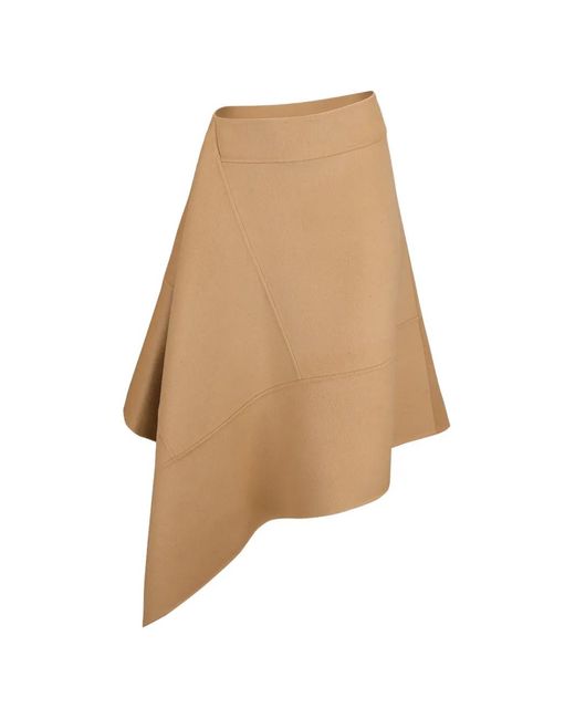 Michael Kors Natural Asymmetric Midi Skirt