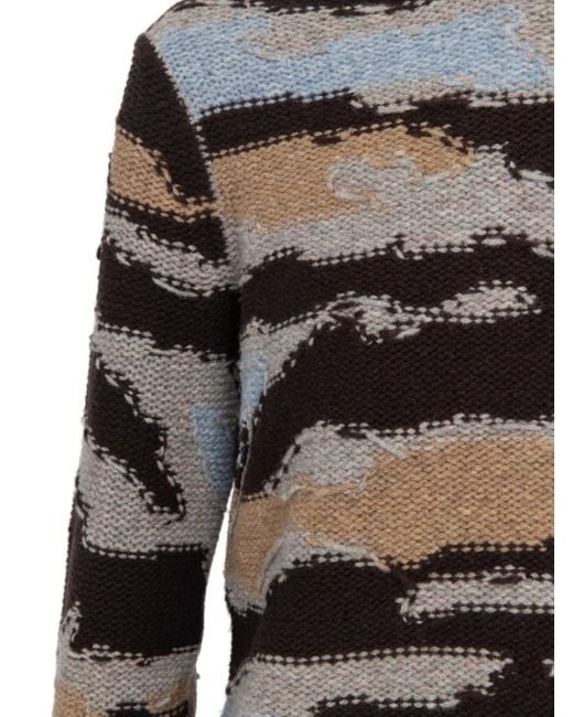 Zadig & Voltaire Black Merinowolle Jacquard Rundhalsausschnitt Pullover