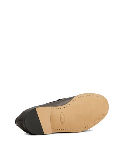 Tod's Brown Cuoio 96L Stitch-Detail Loafers for men