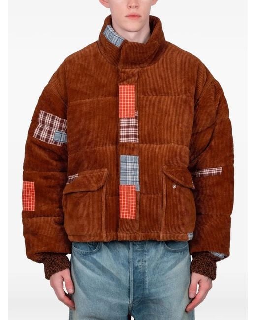 STORY mfg. Brown Yanam Patchwork Corduroy Jacket for men