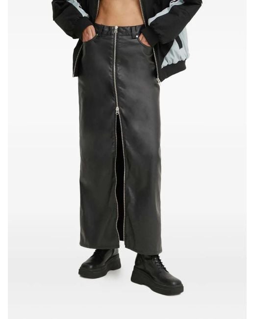 Won Hundred Black Maxirock mit Reißverschluss