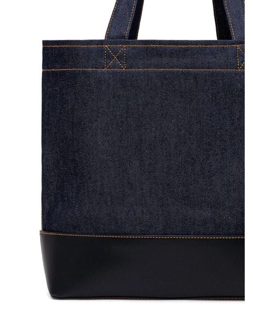 A.P.C. Black Large Axel Denim Logo Tote Bag