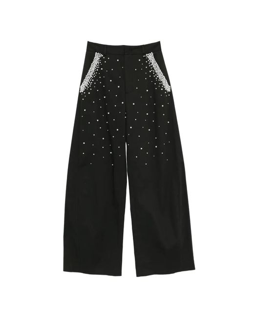 GIUSEPPE DI MORABITO Black Pearl-Embellished Trousers