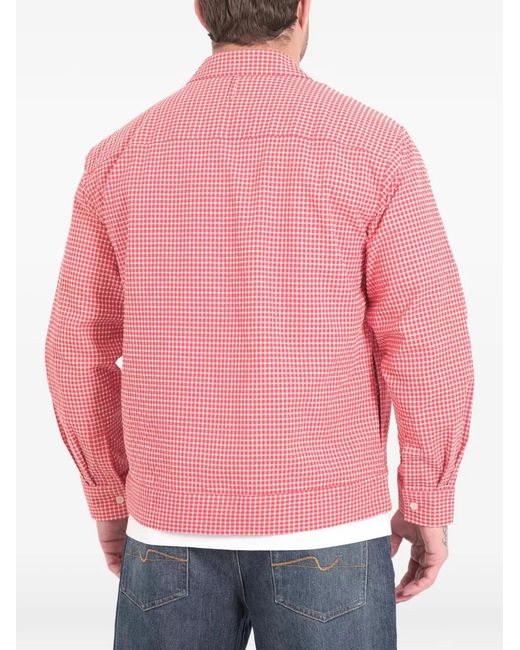 NN07 Red Reed Checked Button Shirt for men