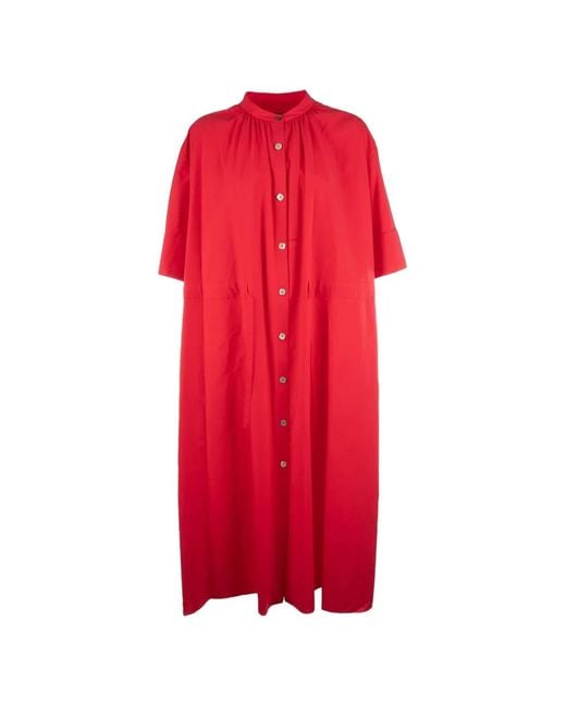 Paul Smith Red Robe Mi-Longue Boutonnée