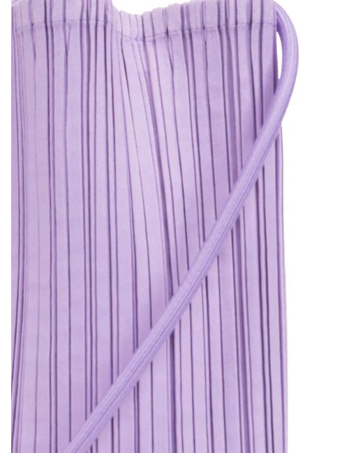 Pleats Please Issey Miyake Purple Bloom Pleat Cross Body Bag