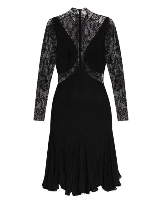 Vestido midi con panel de encaje Givenchy de color Black