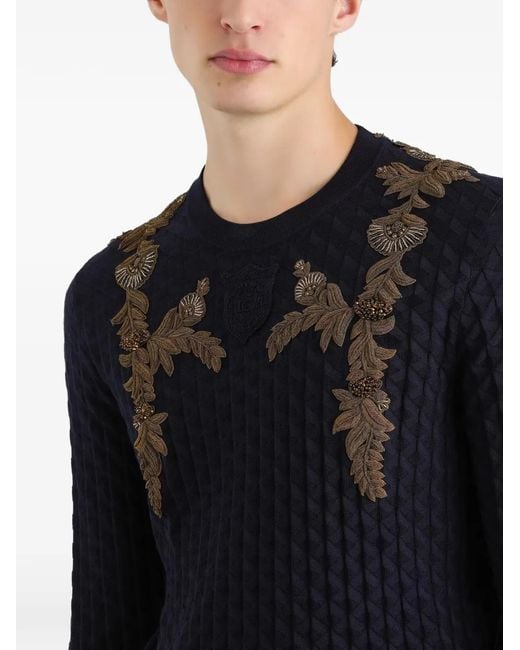 Dolce & Gabbana Black Embellished-Detail Sweater for men