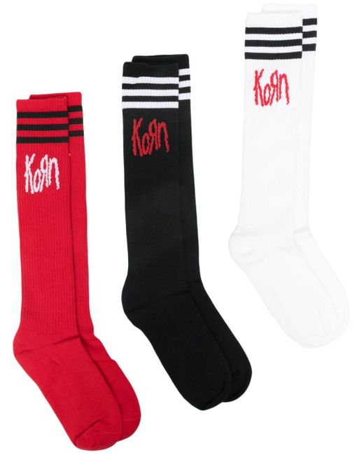 Adidas Red X Korn Knee Socks (Pack Of Three) for men