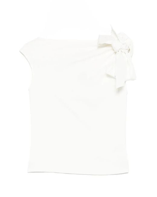 Psophia White Bow-Detail Top
