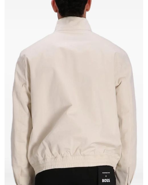 Boss Natural High-Neck Zipped Jacket for men