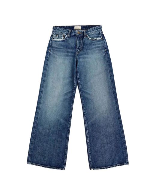 Antik Batik Blue Ribcage Wide-Leg Jeans