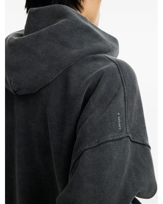 Satisfy Gray Logo-Detail Hooded Sweatshirt for men