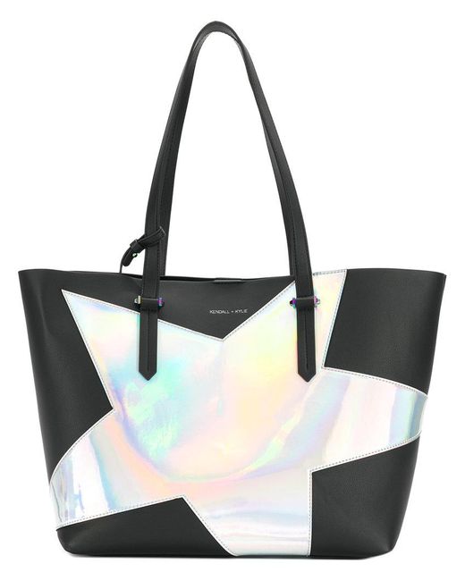 Kendall + Kylie Black Holographic Star Tote
