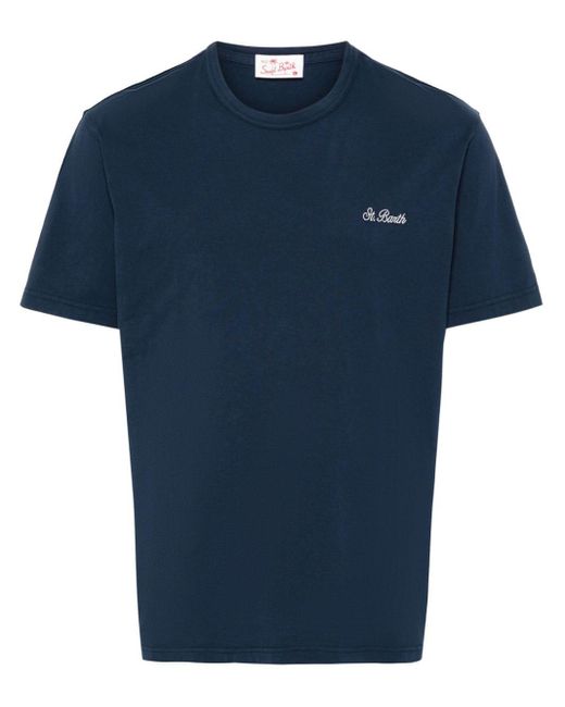 Mc2 Saint Barth T-shirt Met Geborduurd Logo in het Blue voor heren