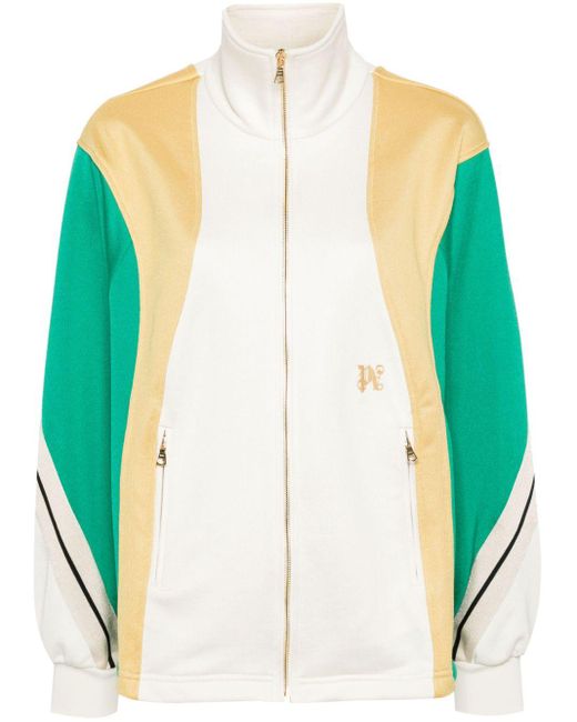 Palm Angels Green Colour-block Track Jacket