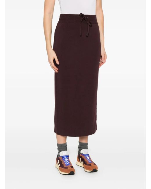 Pinko Purple Drawstring Side-Stripe Skirt