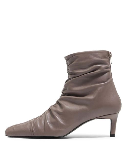 Bimba Y Lola Gray 60Mm Leather Ankle Boots