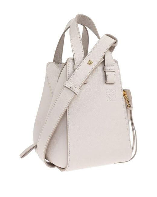Bolso shopper Hammock de piel Loewe de color White