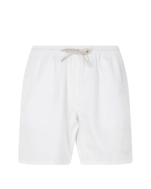 Mc2 Saint Barth White Patmos Drawstring Swim Shorts for men