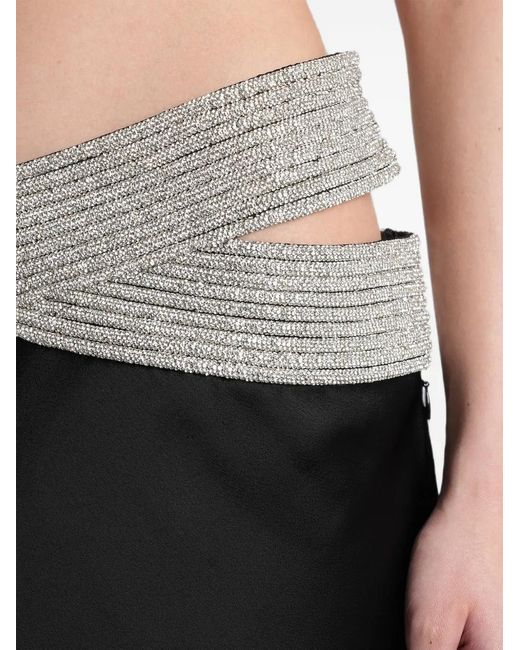 Nue Black Crystal-Embellished Cut-Out Skirt