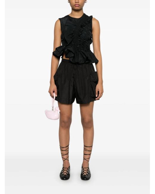 Simone Rocha Black Technical-Jersey Shorts