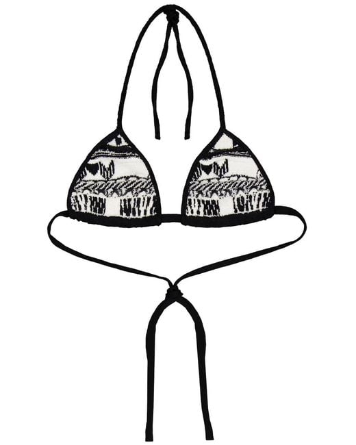 Laneus Black Bikinioberteil mit Intarsien-Logo