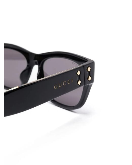 Gucci Black Rectangle-Frame Sunglasses for men