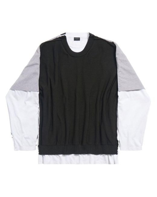 Balenciaga Black 3b Sports Icon Layered Sweatshirt for men
