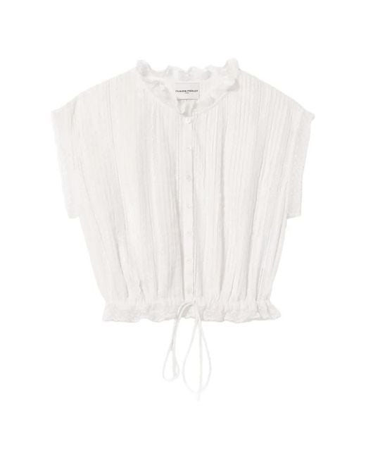Jupe Plissée Bordée De Dentelle Claudie Pierlot en coloris White