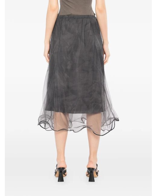 JNBY Gray Layered Midi Skirt