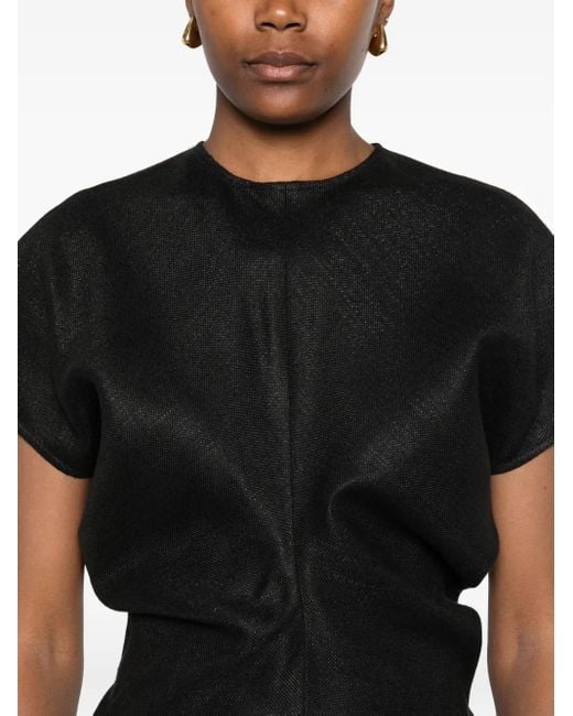 Totême Black Ruched-Waist Top