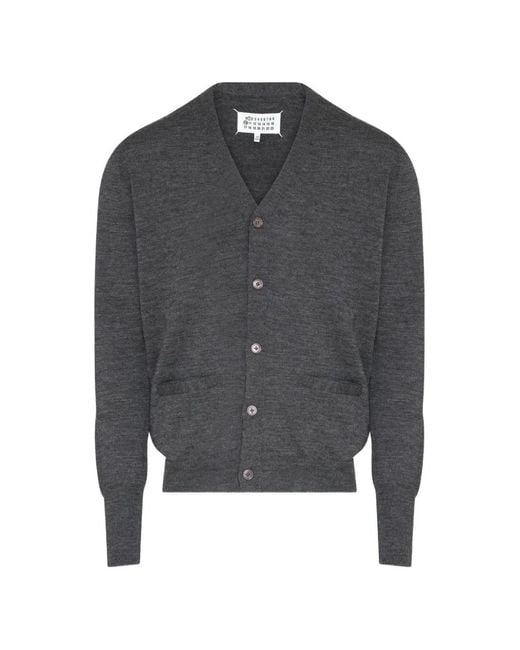 Maison Margiela Gray V-Neck Cardigan for men