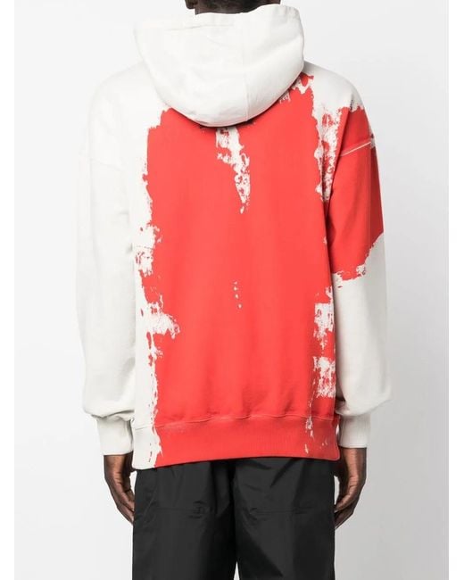 A_COLD_WALL* Red Paint-Effect Cotton Hoodie for men