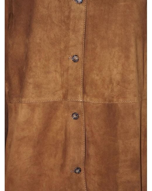 Semicouture Brown Chemise En Cuir Boutonnée
