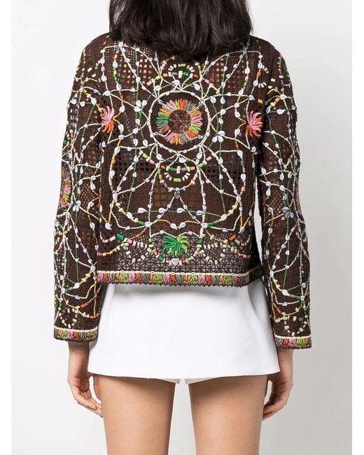 Emilio Pucci Black Embellished Open-Knit Cardigan