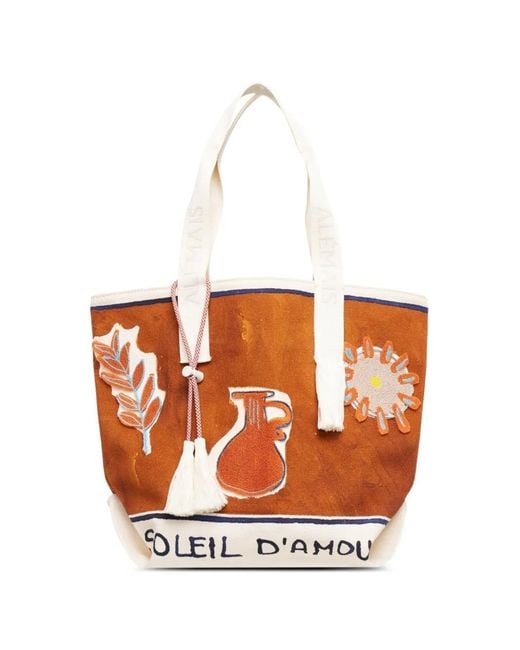 ALÉMAIS White Soleil D'Amour Patch Tote Bag