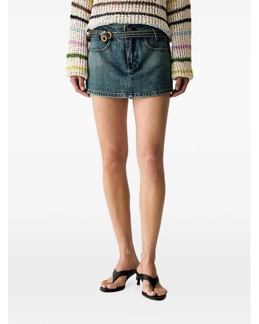 Miss Sixty Blue Belted Denim Shorts