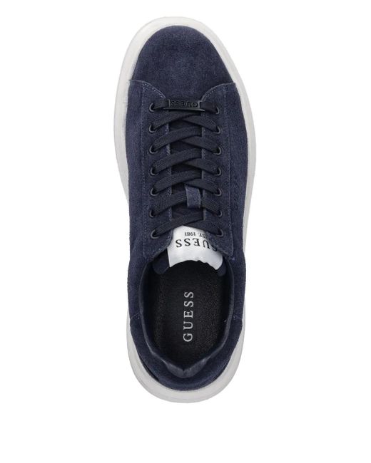 Guess Blue Elba Suede Platform Sneakers for men