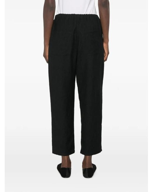 Apuntob Black Elasticated Virgin Wool Trousers