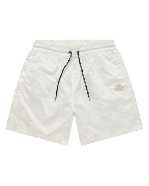 A Bathing Ape White Logo-Embroidered Track Shorts