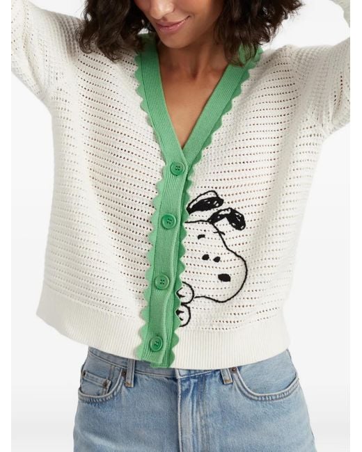 Chinti & Parker Green Gehäkelter Snoopy Cardigan