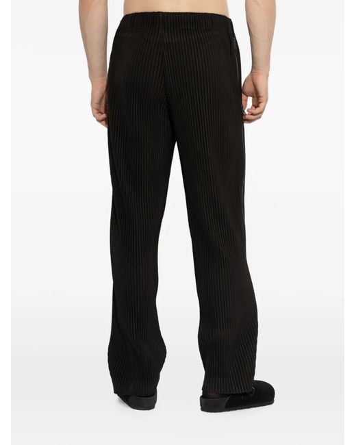Homme Plissé Issey Miyake Black Zip-Pockets Pleated Trousers for men