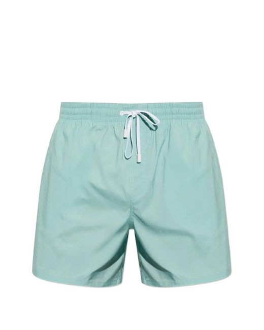 Balmain Blue Short De Bain À Logo for men