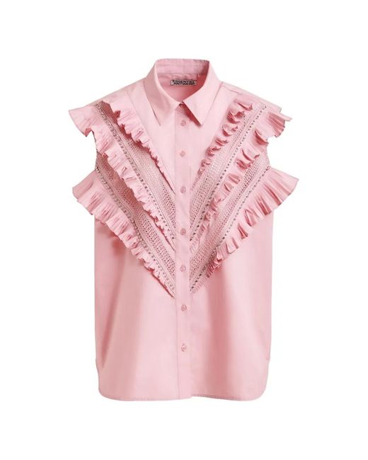 Essentiel Antwerp Pink Jeandarlene Ruffled Shirt
